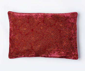 Ariel - deep crimson silk velvet cushion 60cm x 40cm statement cushion