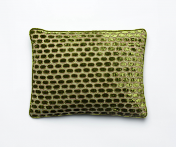 Hello – sage green cushion silk velvet 30mm x 40mm