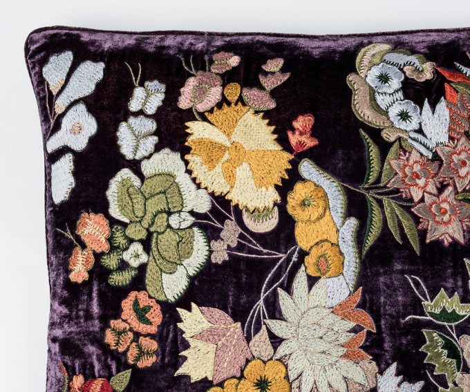 Kimberly - purple silk velvet cushion - Image 2