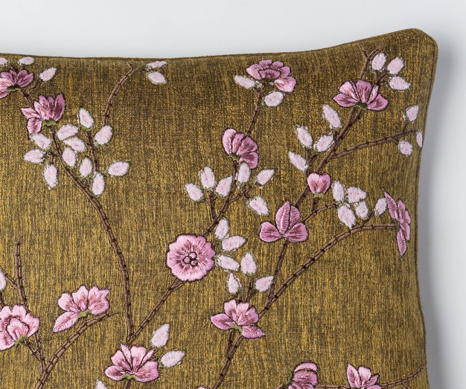 Tuileries - silk velvet cushion in nutty brown - Image 2
