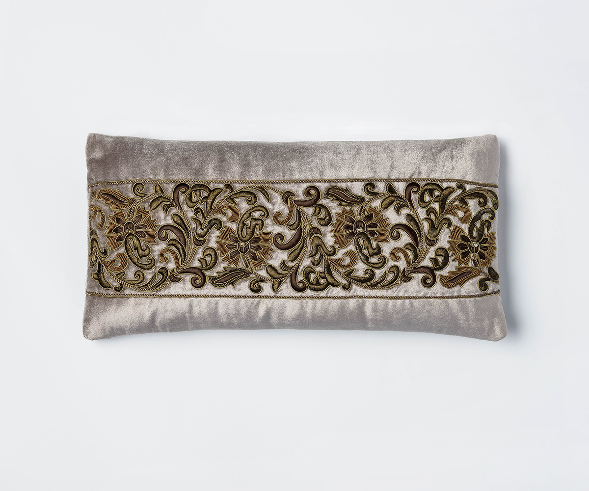 Zara cushion - platinum - Donna Hoyle Design
