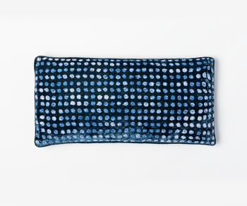 Dotty cushion Majolica - indigo blue velvet cushion 25cm x 50cm