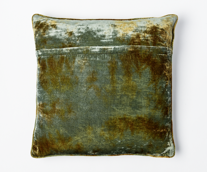 Fina - large velvet cushion in shaded lake - Image 2