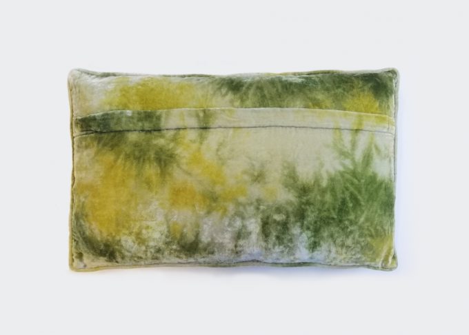 Fina - embroidered velvet cushion in shaded mint - Image 2