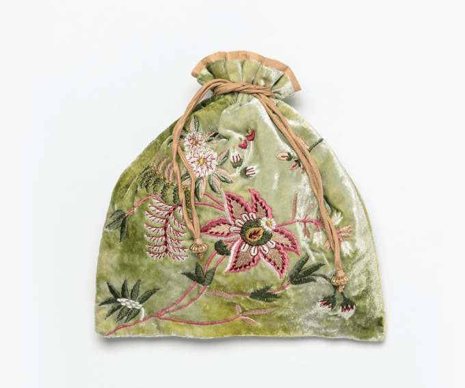 Madame Bovary - silk velvet evening purse in mint green